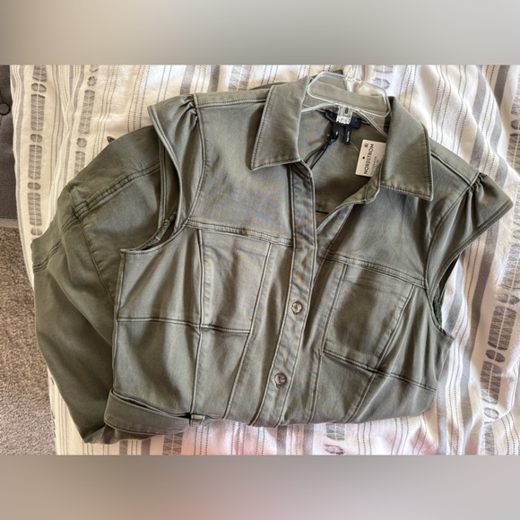 NEW PAIGE Jaxyn Olive Utility Dress with Tie Waist size 8 - Picture 10 of 10